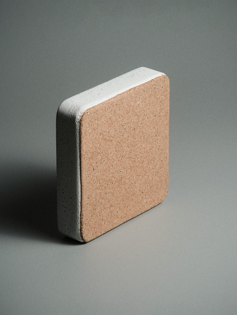 Ash Orbit catchall dish in grey stone — Kuro Design Jesmonite desk accessory