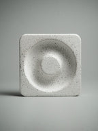 Ash Orbit Jesmonite catchall dish top view showing circular form — Kuro Design