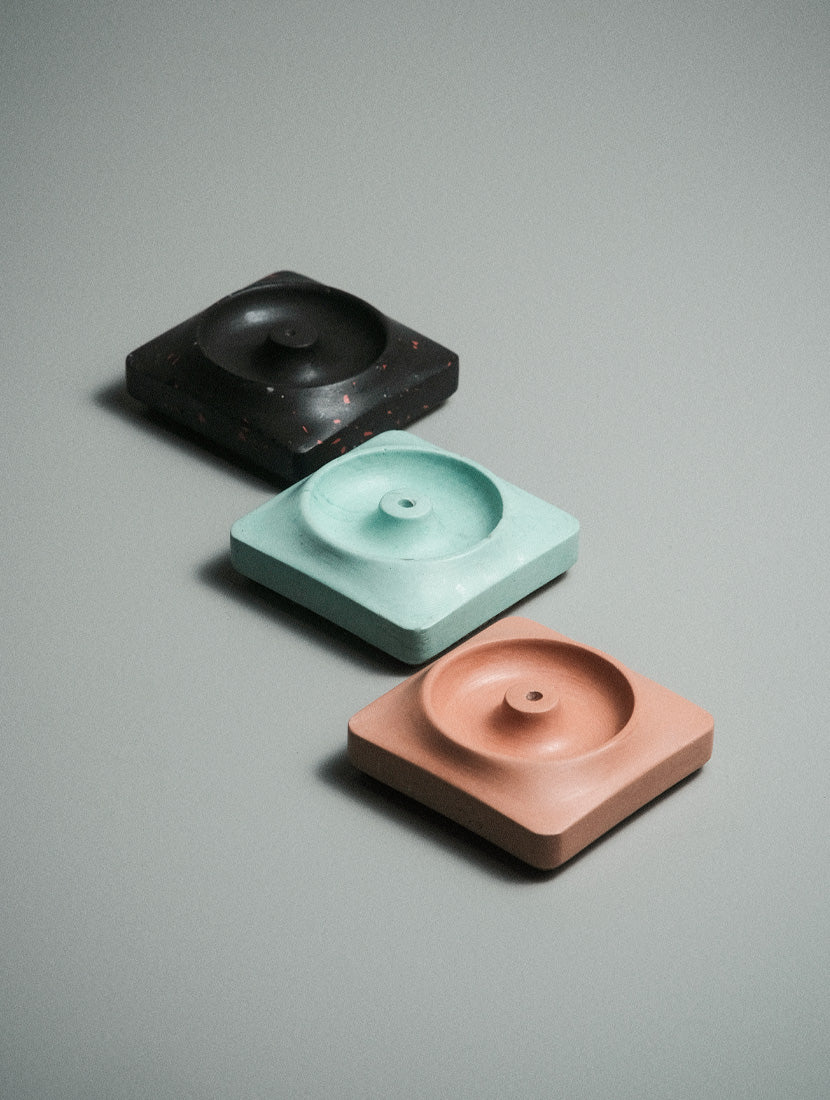 Kuro Design Kaze Incense Holder close-up showing handcrafted Jesmonite texture