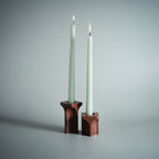 Kiva Candle Holder in marble blue — Kuro Design Jesmonite desk decor India