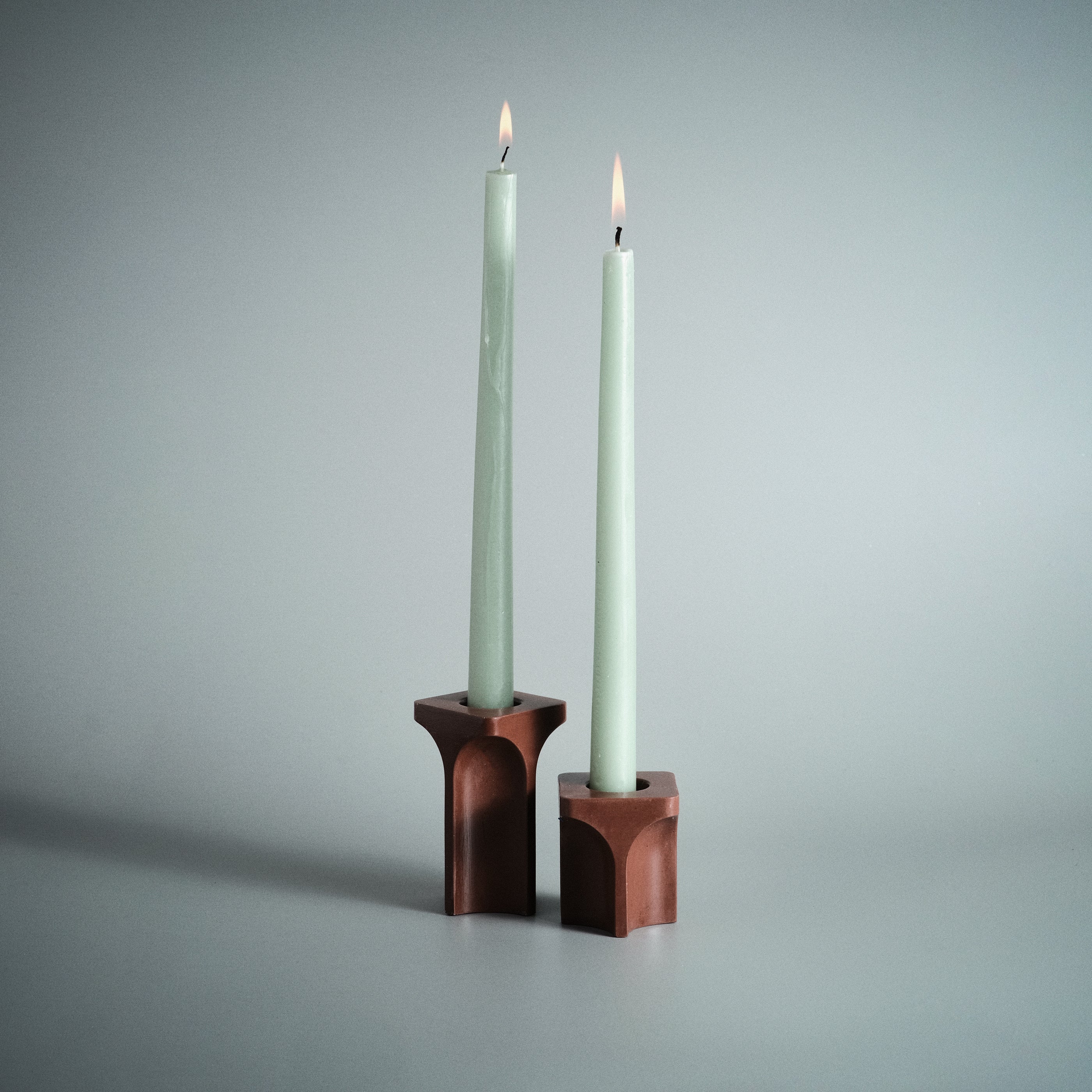 Kiva Candle Holder in marble blue — Kuro Design Jesmonite desk decor India
