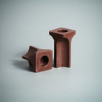 Kiva candle stand side profile — handcrafted Jesmonite by Kuro Design Gurgaon India