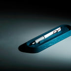 Kuro Design Linea Jesmonite pen tray in grey stone colour on minimal desk