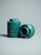 Seki Candle Holder in red marble variant — Kuro Design Jesmonite Gurgaon India