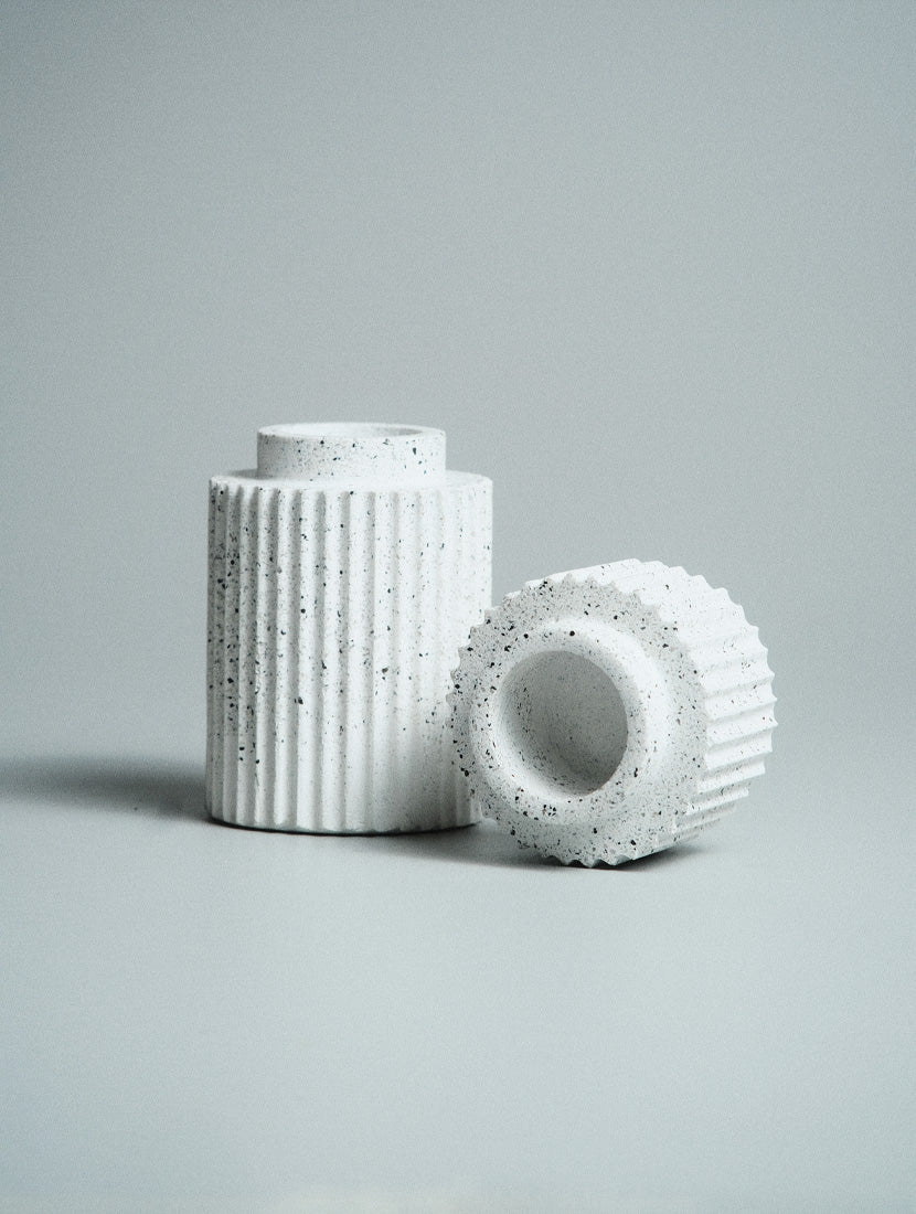 Kuro Design Seki Candle Holder top view — minimal Jesmonite candle stand Gurgaon